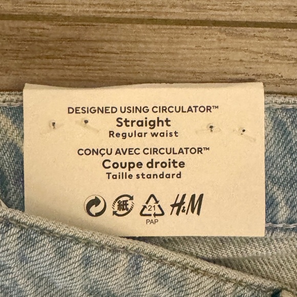 H&M Light Wash Straight Leg Jeans | Size 16 | NWT - Picture 3 of 7